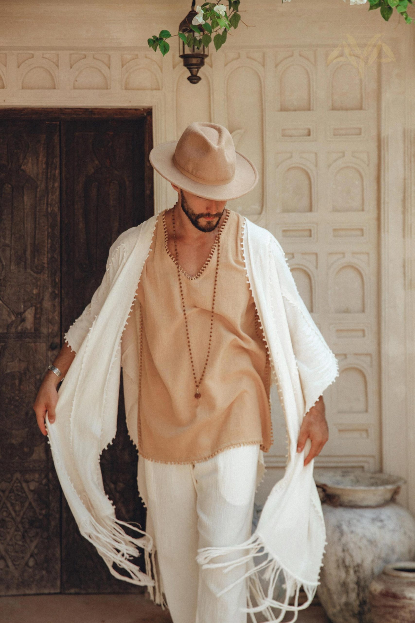 Boho Poncho For Men Mens Beach Robe Handmade