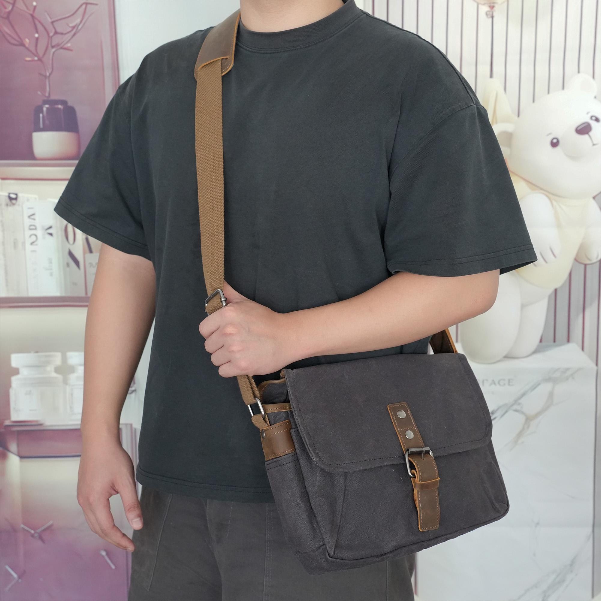 Waxed Canvas Camera Bag Photographers Waterproof Dslr Mirrorless