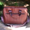 Men's Leather Travel Tote Large Capacity Cowhide Shoulder